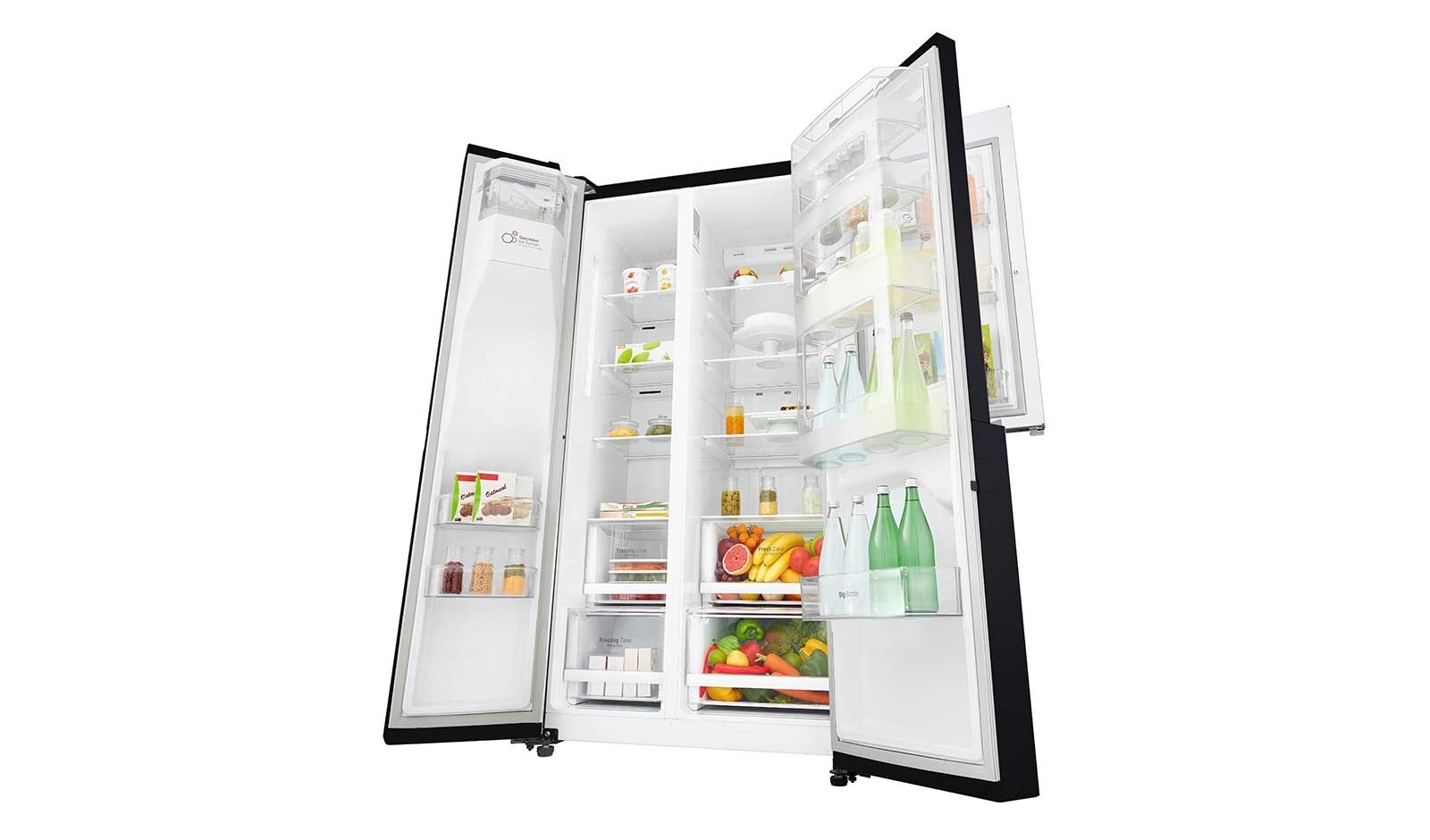 LG 625L Door in Door™ Side by Side (Svart) - Energiklass F, Vatten/is via röranslutning, Smart Diagnosis™ med Wi-Fi, GSJ760WBXV