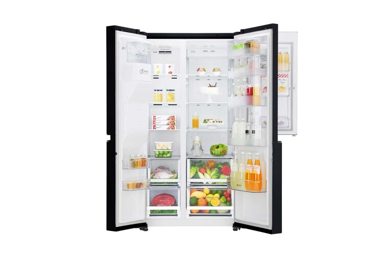 LG 625L Door in Door™ Side by Side (Svart) - Energiklass F, Vatten/is via röranslutning, Smart Diagnosis™ med Wi-Fi, GSJ760WBXV