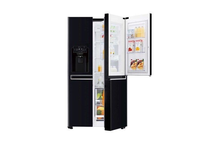 LG 625L Door in Door™ Side by Side (Svart) - Energiklass F, Vatten/is via röranslutning, Smart Diagnosis™ med Wi-Fi, GSJ760WBXV