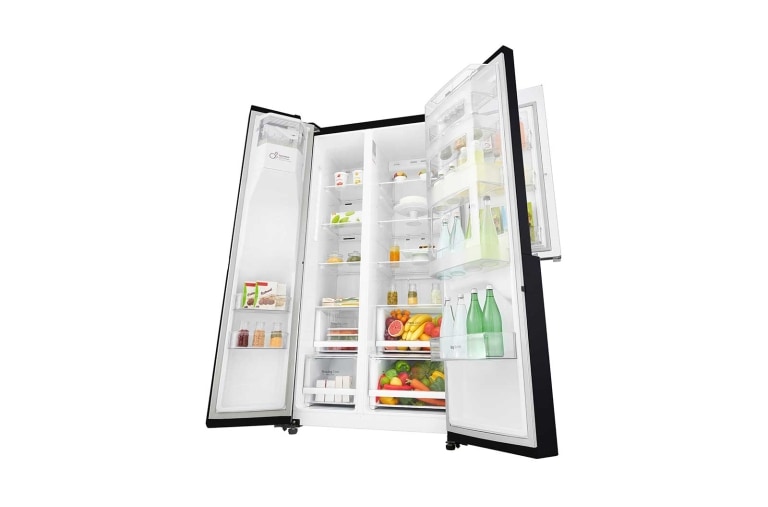 LG 625L Door in Door™ Side by Side (Svart) - Energiklass F, Vatten/is via röranslutning, Smart Diagnosis™ med Wi-Fi, GSJ760WBXV