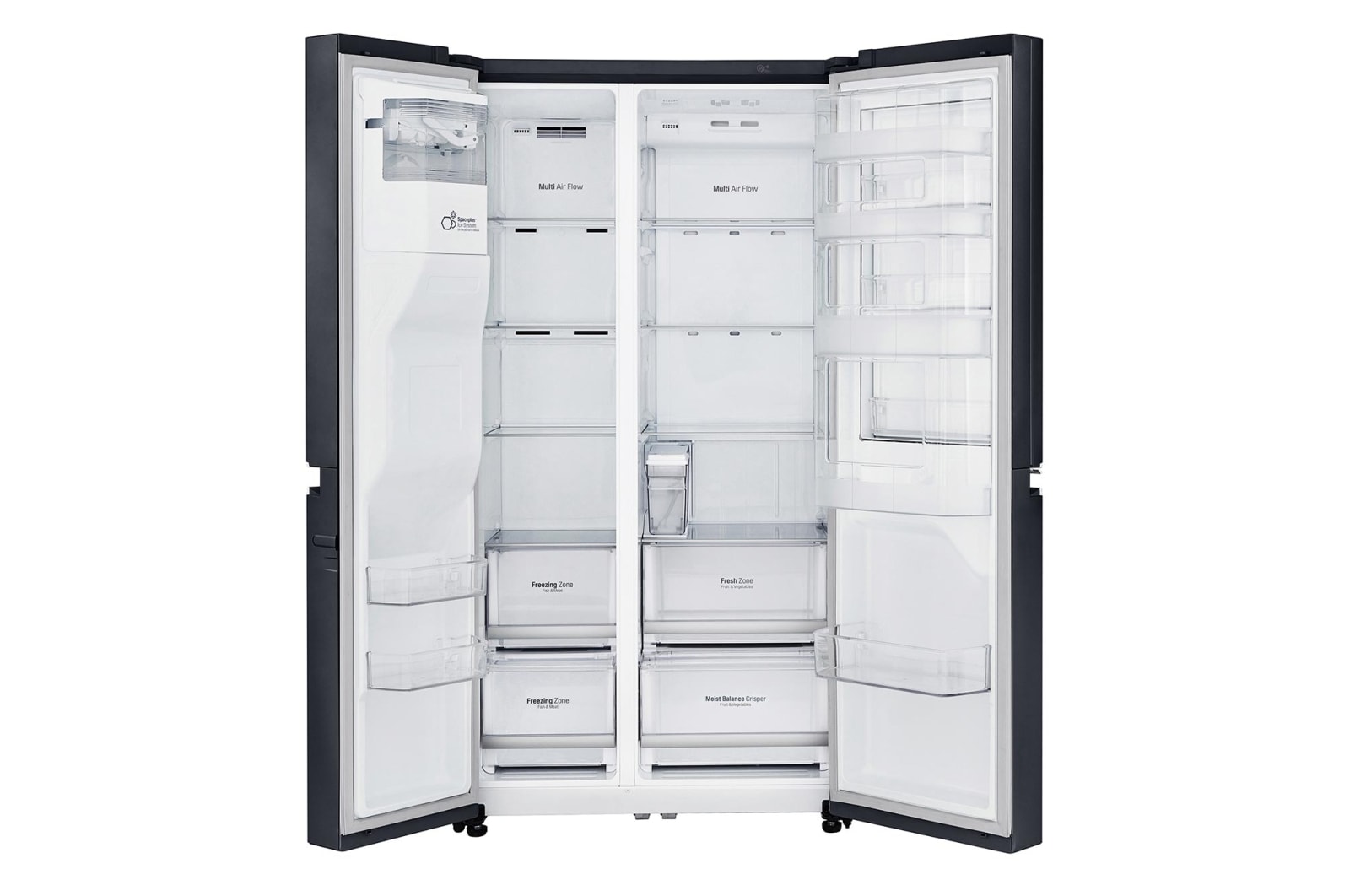 LG 625 L Door in Door™ Side by Side (Matte Black) - Energiklass F, Vatten/is utan röranslutning, Smart Diagnosis™ med Wi-Fi, GSJ761MCUZ