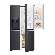 Vy framifrån av 625L Door in Door™ Side by Side (Matte Black) - Energiklass F, Vatten/is utan röranslutning, Smart Diagnosis™ med Wi-Fi GSJ761MCZZ