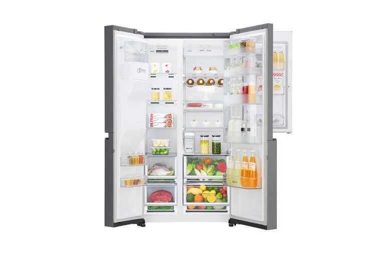 LG 625L Door in Door™ Side by Side (Shiny Steel) - Energiklass F, Vatten/is utan röranslutning, Smart Diagnosis™ med Wi-Fi, GSJ761PZTZ