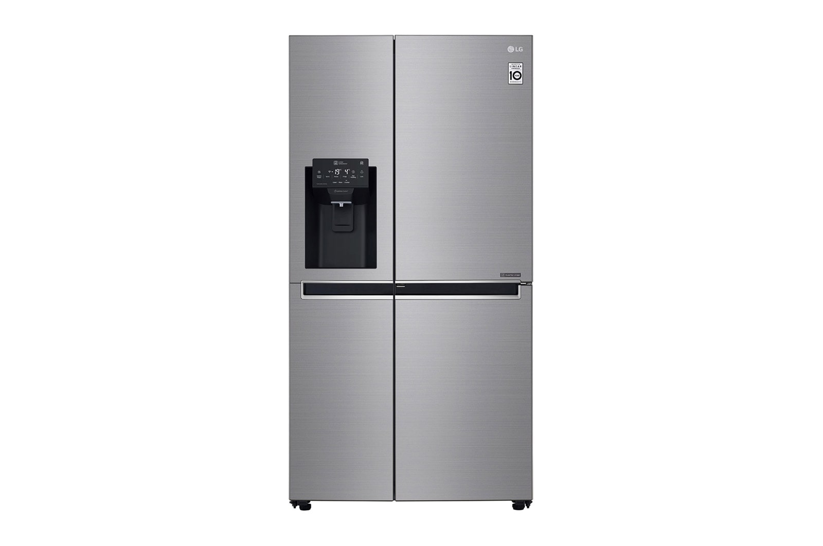 Vy framifrån av 625L Door in Door™ Side by Side (Shiny Steel) - Energiklass E, Vann/isdispenser uten vanntilkobling og Smart Diagnosis™ med Wi-Fi GSJ761PZEE