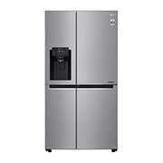 Vy framifrån av 625L Door in Door™ Side by Side (Shiny Steel) - Energiklass E, Vann/isdispenser uten vanntilkobling og Smart Diagnosis™ med Wi-Fi GSJ761PZEE