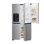 LG 625L Door in Door™ Side by Side (Shiny Steel) - Energiklass E, Vann/isdispenser uten vanntilkobling og Smart Diagnosis™ med Wi-Fi, GSJ761PZEE