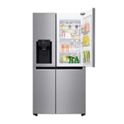 LG 625L Door in Door™ Side by Side (Shiny Steel) - Energiklass E, Vann/isdispenser uten vanntilkobling og Smart Diagnosis™ med Wi-Fi, GSJ761PZEE