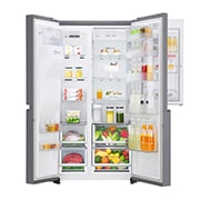 LG 625L Door in Door™ Side by Side (Shiny Steel) - Energiklass E, Vann/isdispenser uten vanntilkobling og Smart Diagnosis™ med Wi-Fi, GSJ761PZEE