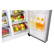 LG 625L Door in Door™ Side by Side (Shiny Steel) - Energiklass E, Vann/isdispenser uten vanntilkobling og Smart Diagnosis™ med Wi-Fi, GSJ761PZEE