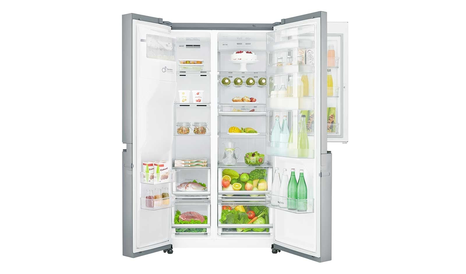 LG 625L Door in Door™ Side by Side (Noble Steel) - Energiklass F, Vatten/is via röranslutning, Smart Diagnosis™ med Wi-Fi, GSJ960NSTZ