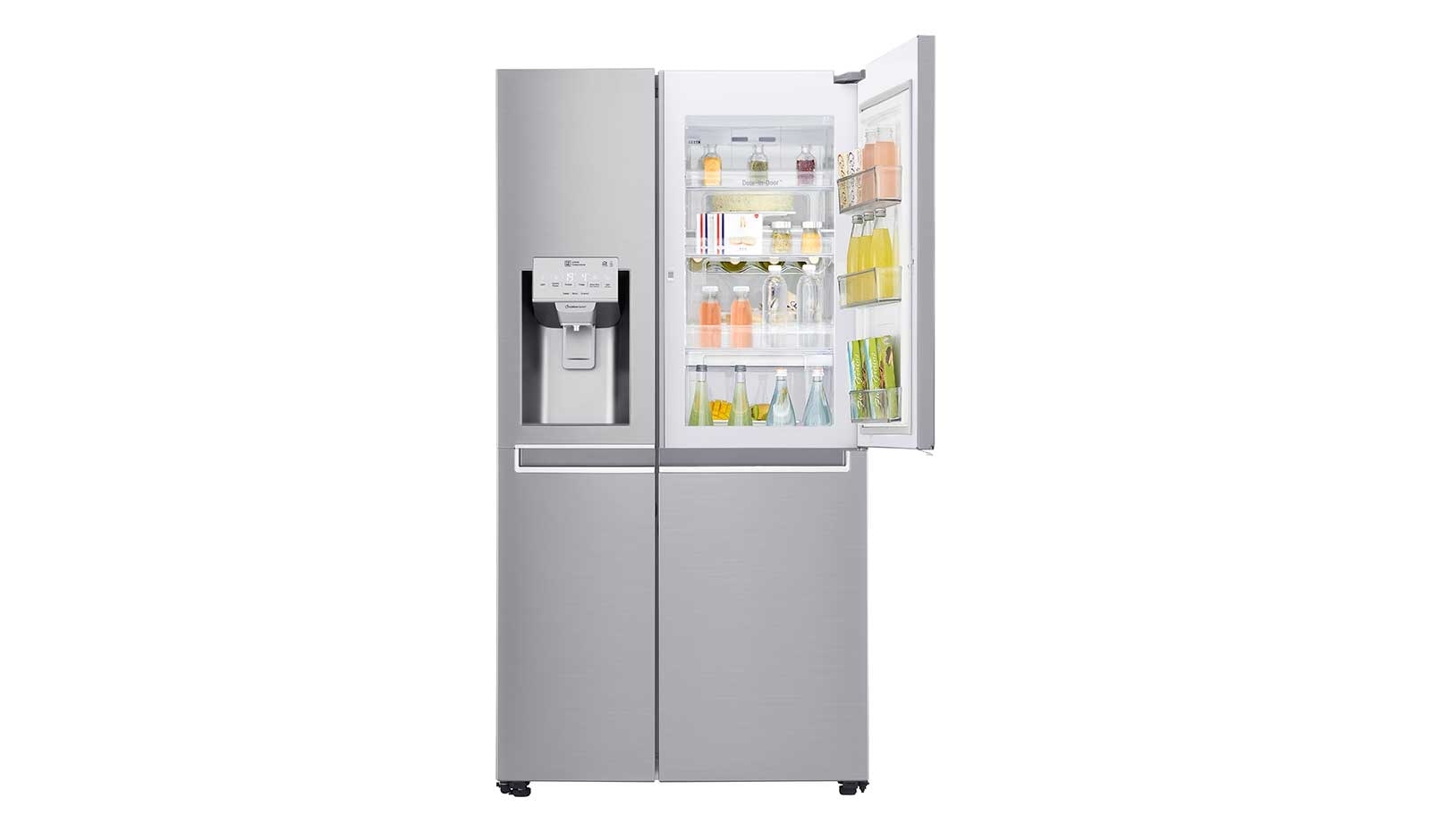 LG 625L Door in Door™ Side by Side (Noble Steel) - Energiklass F, Vatten/is via röranslutning, Smart Diagnosis™ med Wi-Fi, GSJ960NSTZ