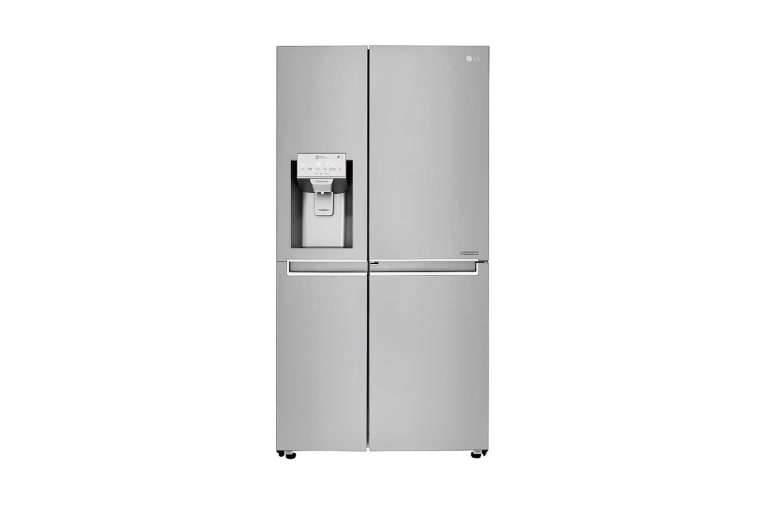 Vy framifrån av 625L Door in Door™ Side by Side (Noble Steel) - Energiklass F, Vatten/is via röranslutning, Smart Diagnosis™ med Wi-Fi GSJ960NSTZ