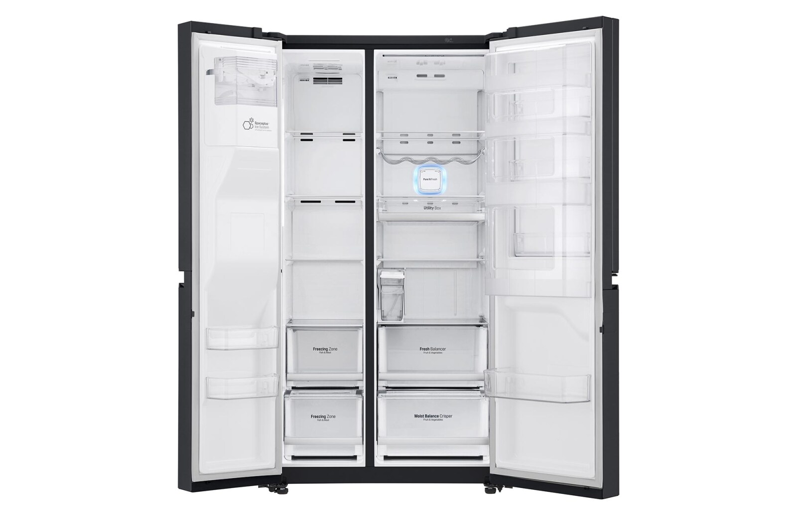 LG 625L Door in Door™ Side by Side (Matte Black) - Energiklass E, Vatten/is utan röranslutning, Smart Diagnosis™ med Wi-Fi, GSJ961MCCZ