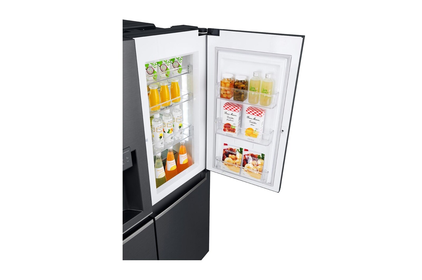 LG 625L Door in Door™ Side by Side (Matte Black) - Energiklass E, Vatten/is utan röranslutning, Smart Diagnosis™ med Wi-Fi, GSJ961MCCZ