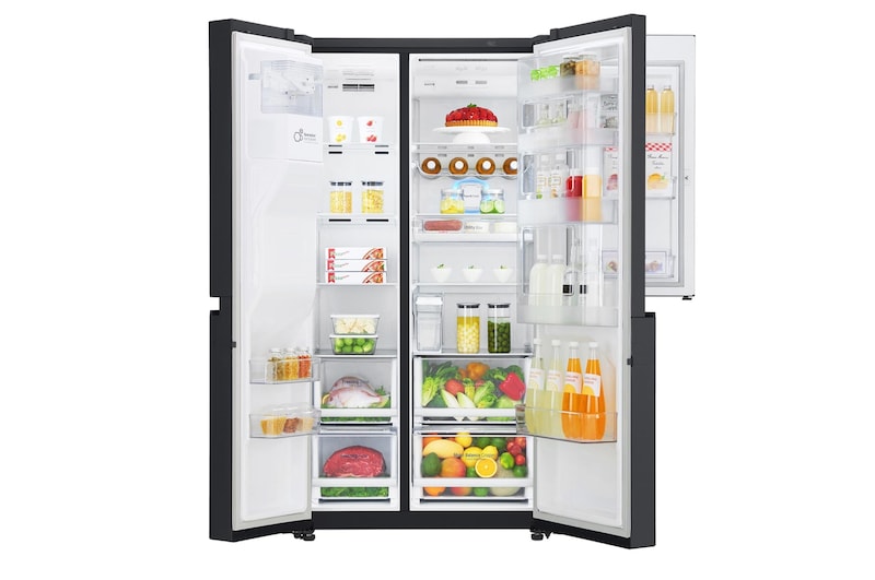 LG 625L Door in Door™ Side by Side (Matte Black) - Energiklass F, Vatten/is utan röranslutning, Smart Diagnosis™ med Wi-Fi, GSJ961MCVZ
