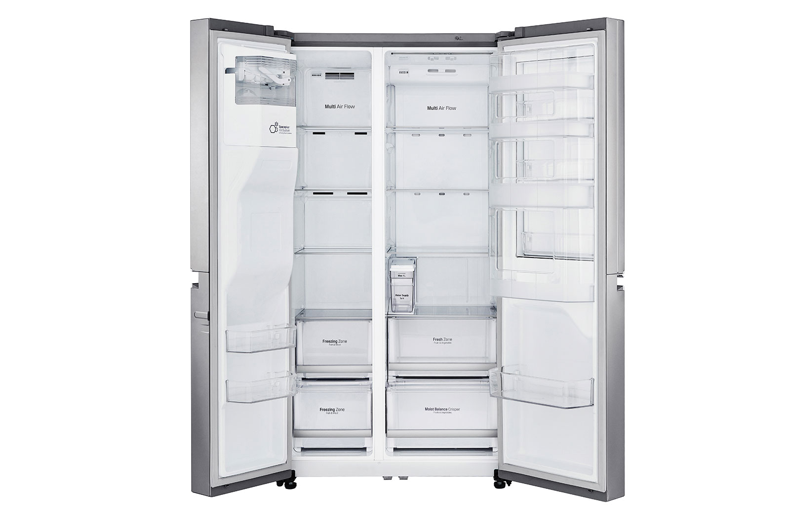 LG 625L Door in Door™ Side by Side (Noble Steel) - Energiklass E, Vatten/is utan röranslutning, Smart Diagnosis™ med Wi-Fi, GSJ961NSZE