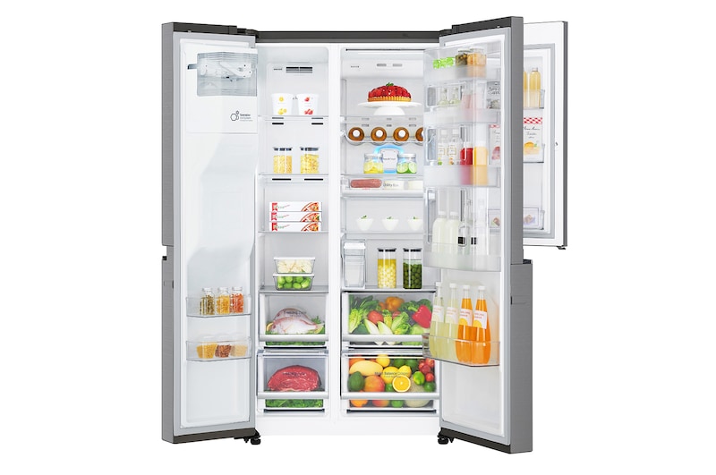 LG 625L Door in Door™ Side by Side (Shiny Steel) - Energiklass E, Vatten/is utan röranslutning, Smart Diagnosis™ med Wi-Fi, GSJ961PZCZ