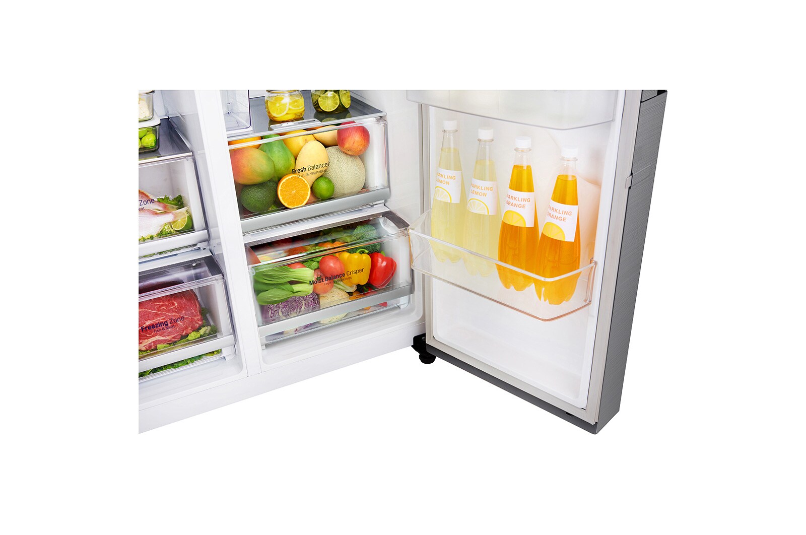 LG 625L Door in Door™ Side by Side (Shiny Steel) - Energiklass E, Vatten/is utan röranslutning, Smart Diagnosis™ med Wi-Fi, GSJ961PZCZ