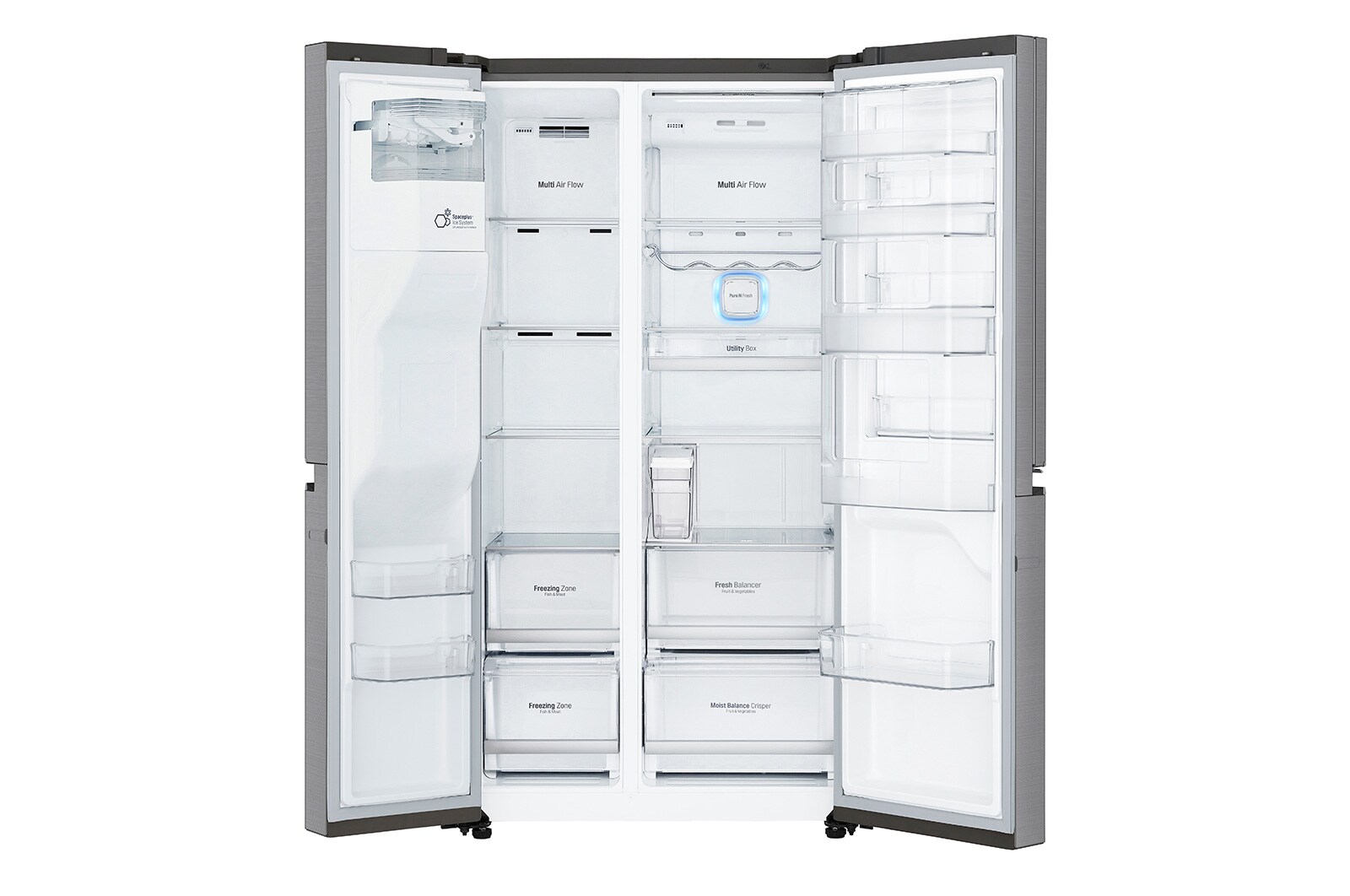 LG 625L Door in Door™ Side by Side (Shiny Steel) - Energiklass E, Vatten/is utan röranslutning, Smart Diagnosis™ med Wi-Fi, GSJ961PZCZ