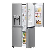 Vy framifrån av 625L Door in Door™ Side by Side (Shiny Steel) - Energiklass F, Vatten/is utan röranslutning, Smart Diagnosis™ med Wi-Fi GSJ961PZVZ