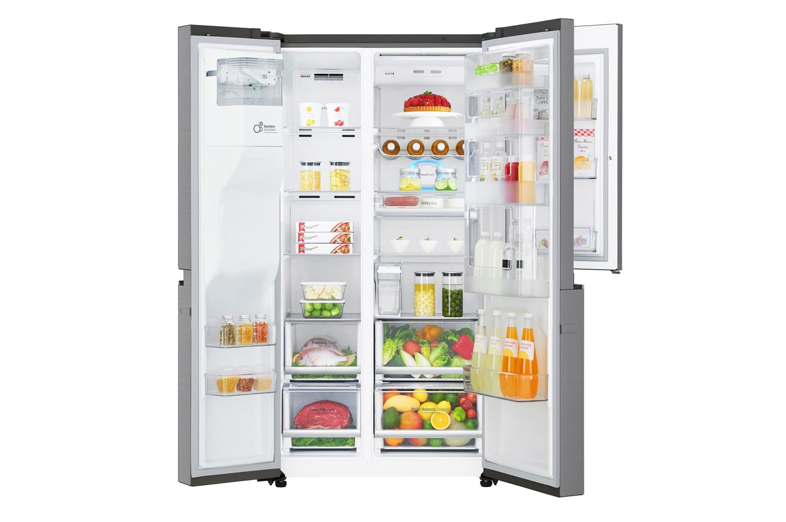 LG 625L Door in Door™ Side by Side (Shiny Steel) - Energiklass F, Vatten/is utan röranslutning, Smart Diagnosis™ med Wi-Fi, GSJ961PZVZ
