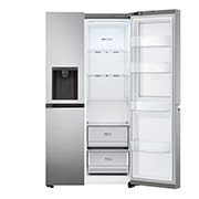LG 635L Door in Door™ Side by Side (Shiny Steel), Energiklass E, Vatten/is via röranslutning, Smart Diagnosis™ med Wi-Fi, GSJV70PZTE