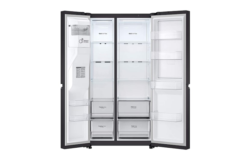 LG 635L Door in Door™ Side by Side (Western Black), Energiklass E, Vatten/is via röranslutning, Smart Diagnosis™ med Wi-Fi, GSJV70WBTE