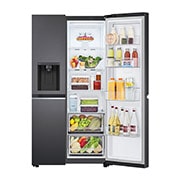 LG 635L Door in Door™ Side by Side (Matte Black Steel), Energiklass E, Vatten/is utan röranslutning, Smart Diagnosis™ med Wi-Fi, GSJV71MCTE
