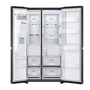 LG 635L Door in Door™ Side by Side (Matte Black Steel), Energiklass E, Vatten/is utan röranslutning, Smart Diagnosis™ med Wi-Fi, GSJV91MCAE