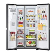 LG 635L Door in Door™ Side by Side (Matte Black Steel), Energiklass E, Vatten/is utan röranslutning, Smart Diagnosis™ med Wi-Fi, GSJV91MCAE