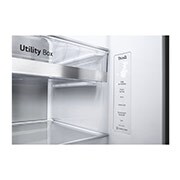 LG 635L Door in Door™ Side by Side (Matte Black Steel), Energiklass E, Vatten/is utan röranslutning, Smart Diagnosis™ med Wi-Fi, GSJV91MCAE