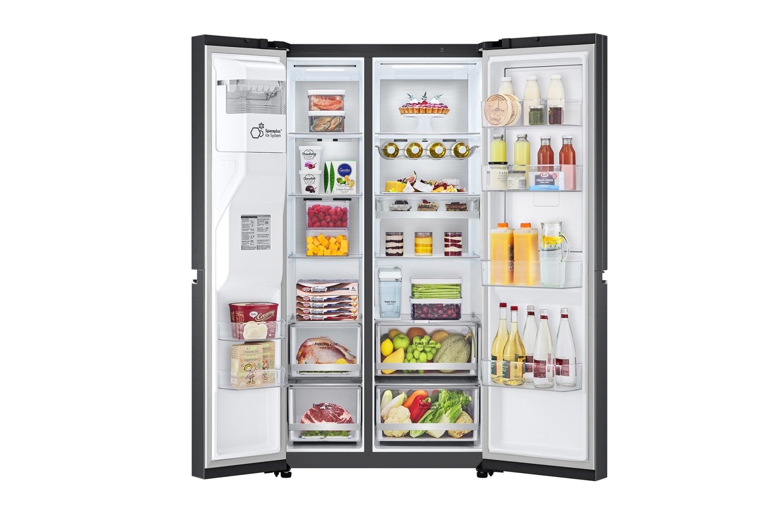 LG 635L Door in Door™ Side by Side (Matte Black Steel), Energiklass E, Vatten/is utan röranslutning, Smart Diagnosis™ med Wi-Fi, GSJV91MCAE