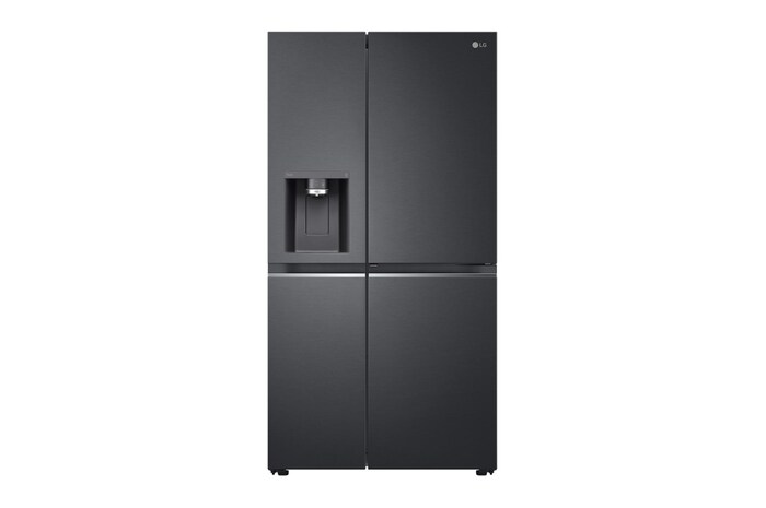 LG 635L Door in Door™ Side by Side (Matte Black Steel), Energiklass E, Vatten/is utan röranslutning, Smart Diagnosis™ med Wi-Fi, GSJV91MCAE