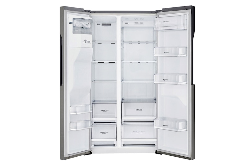 LG 606L Side by Side (Mörkgrå) - Energiklass F, Vatten/is via röranslutning, Smart Diagnosis™, GSL360ICEV