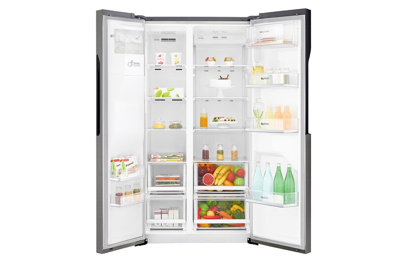 LG 606L Side by Side (Mörkgrå) - Energiklass F, Vatten/is via röranslutning, Smart Diagnosis™, GSL360ICEZ