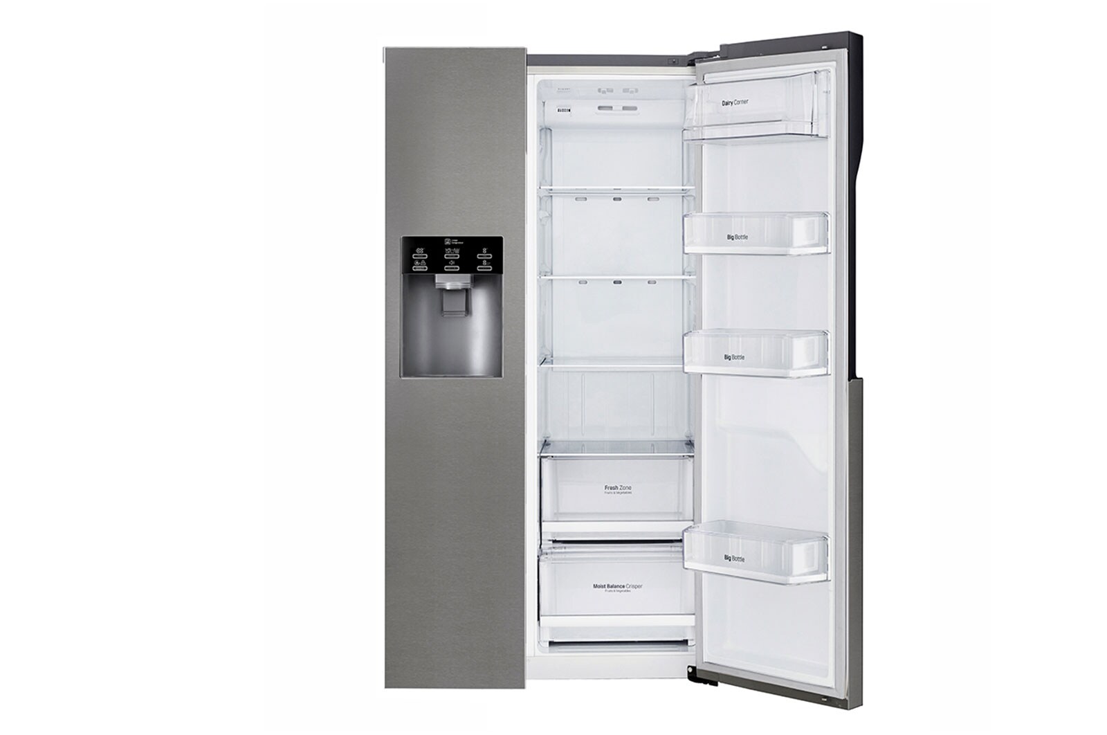 LG 606L Side by Side (Mörkgrå) - Energiklass F, Vatten/is via röranslutning, Smart Diagnosis™, GSL360ICEZ