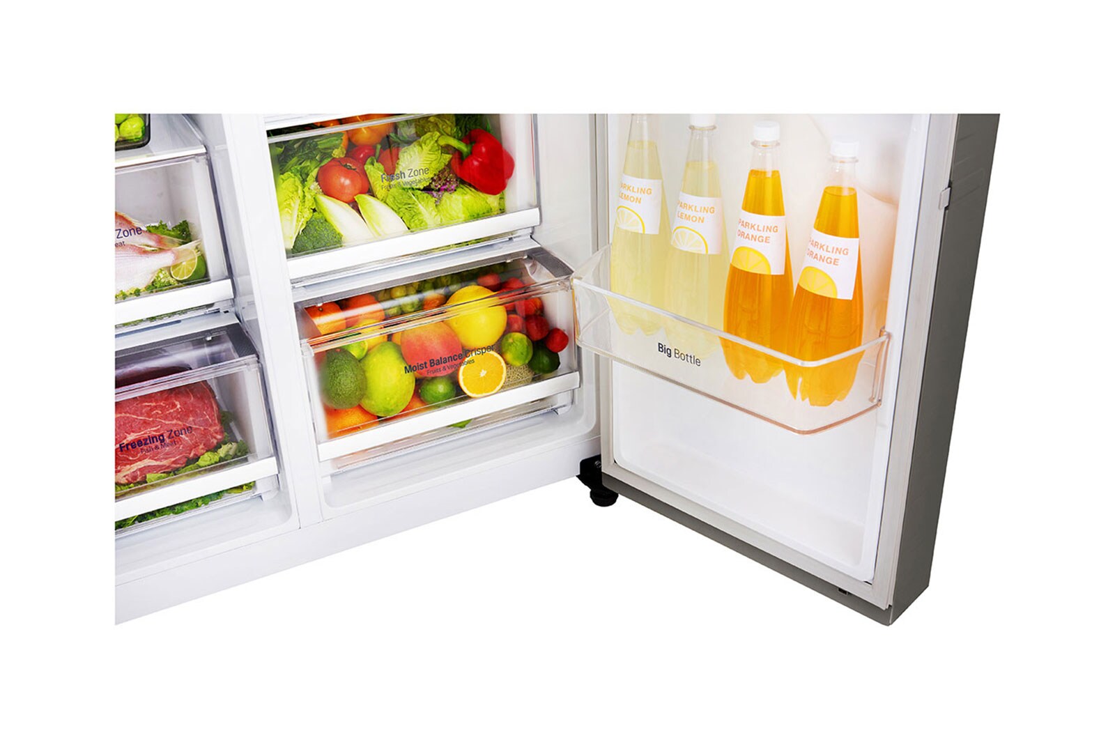 LG 606L Side by Side (Mörkgrå) - Energiklass F, Vatten/is via röranslutning, Smart Diagnosis™, GSL360ICEZ