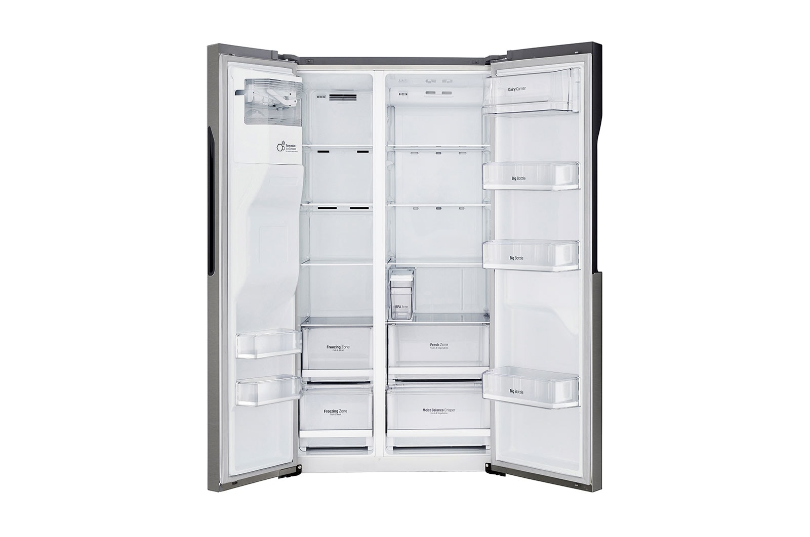 LG 606L Side by Side (Mörkgrå) - Energiklass F, Vatten/is utan röranslutning, Smart Diagnosis™, GSL361ICEV