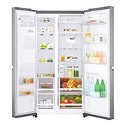 LG 625L Side by Side (Shiny Steel) - Energiklass E, Vatten/is utan röranslutning, Smart Diagnosis™ med Wi-Fi, GSL461ICEE