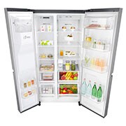 LG 625L Side by Side (Shiny Steel) - Energiklass E, Vatten/is utan röranslutning, Smart Diagnosis™ med Wi-Fi, GSL461ICEE