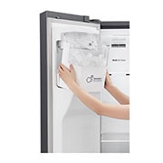 LG 625L Side by Side (Shiny Steel) - Energiklass E, Vatten/is utan röranslutning, Smart Diagnosis™ med Wi-Fi, GSL461ICEE
