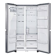 LG 625L Side by Side (Shiny Steel) - Energiklass E, Vatten/is utan röranslutning, Smart Diagnosis™ med Wi-Fi, GSL461ICEE
