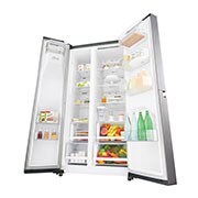 LG 625L Side by Side (Shiny Steel) - Energiklass E, Vatten/is utan röranslutning, Smart Diagnosis™ med Wi-Fi, GSL461ICEE