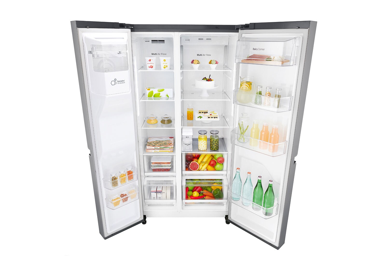 LG 625L Side by Side (Shiny Steel) - Energiklass E, Vatten/is utan röranslutning, Smart Diagnosis™ med Wi-Fi, GSL461ICEE