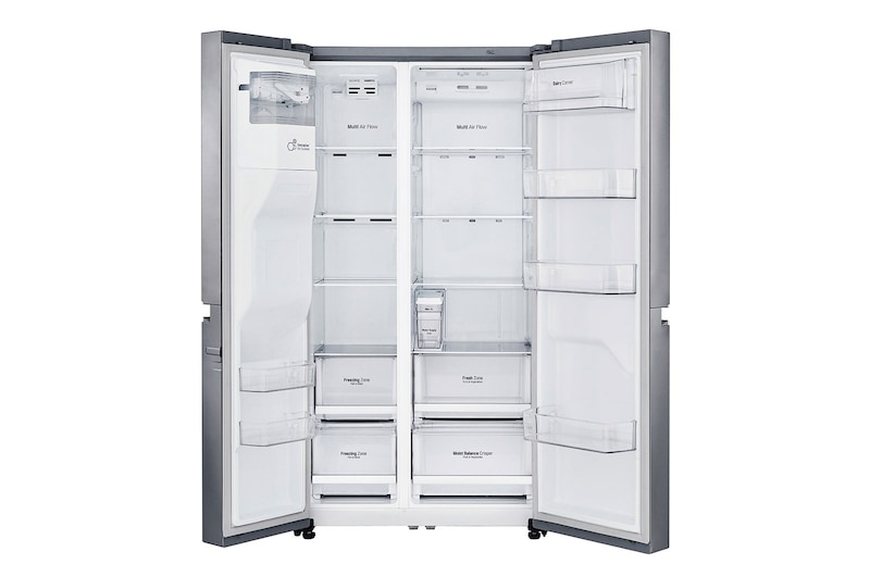 LG 625L Side by Side (Shiny Steel) - Energiklass E, Vatten/is utan röranslutning, Smart Diagnosis™ med Wi-Fi, GSL461ICEE