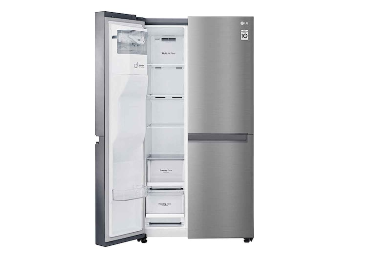 LG 625L Side by Side (Shiny Steel) - Energiklass F, Vatten/is via röranslutning, Smart Diagnosis™, GSL480PZXV