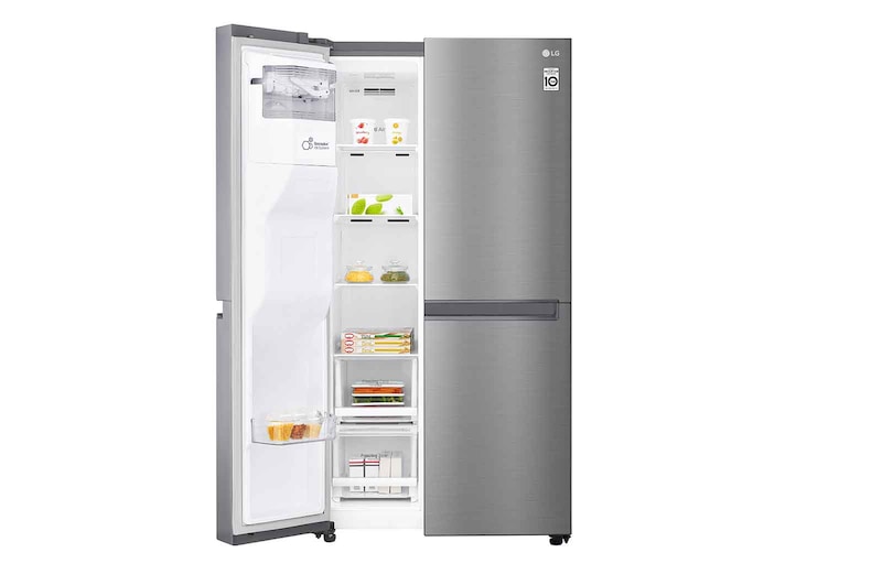 LG 625L Side by Side (Shiny Steel) - Energiklass F, Vatten/is via röranslutning, Smart Diagnosis™, GSL480PZXV