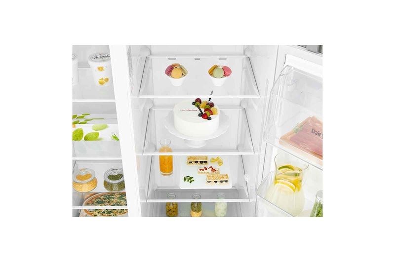 LG 625L Side by Side (Shiny Steel) - Energiklass F, Vatten/is via röranslutning, Smart Diagnosis™, GSL480PZXV