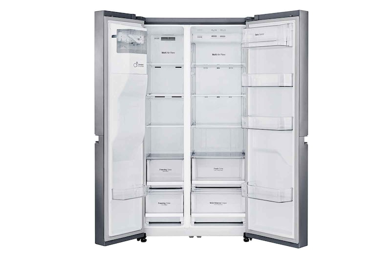 LG 625L Side by Side (Shiny Steel) - Energiklass F, Vatten/is via röranslutning, Smart Diagnosis™, GSL480PZXV