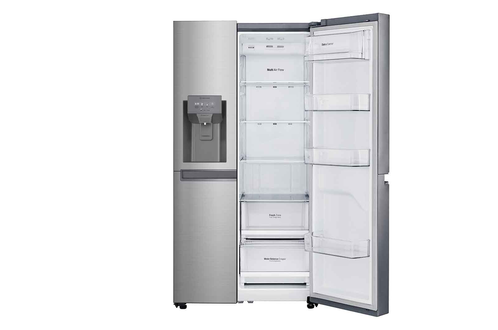 LG 625L Side by Side (Shiny Steel) - Energiklass F, Vatten/is via röranslutning, Smart Diagnosis™, GSL480PZXV